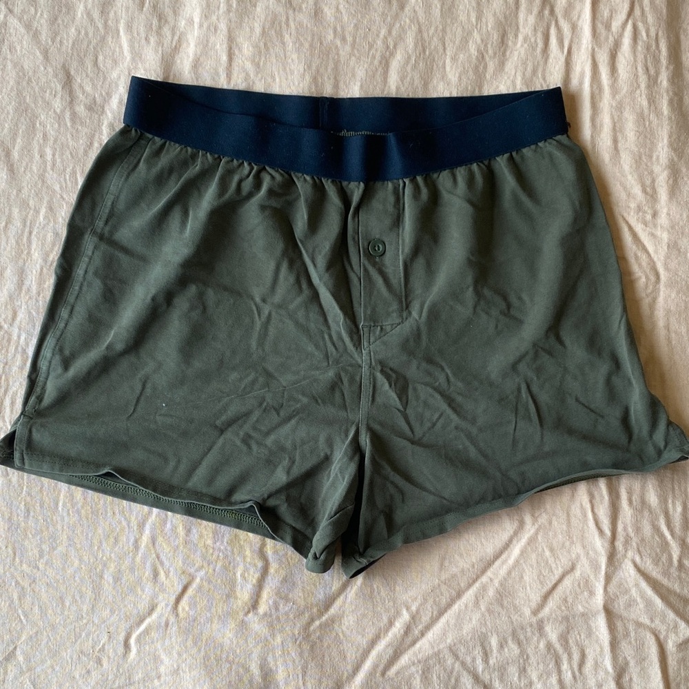 Pact Green Boxer Shorts with Black Waistband